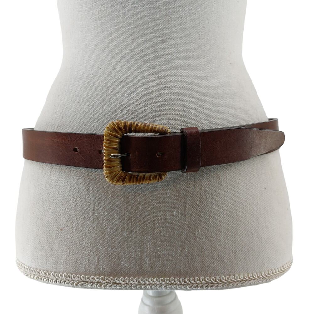 Talbots Italian Saddle Leather Belt Brown Wicker L